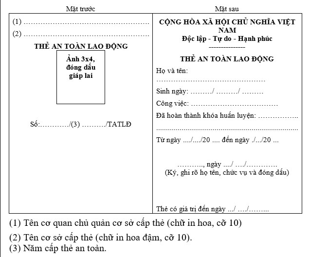 mẫu thẻ an toàn lao động nhóm 3